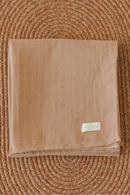 Resim elibaby %100 Organik Pamuk Çift Katlı Müslin Örtü Bej (75X85 CM) 