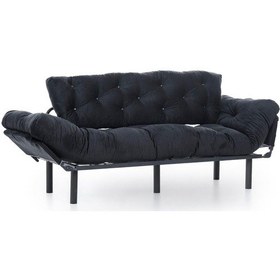 Resim Pafu Nitta Yataklı Koltuk Takımı 3+1 Siyah 