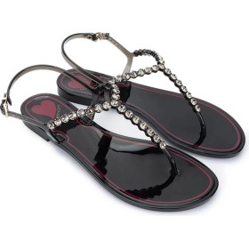 Resim Menghi Kadın Pvc Siyah Parmak Arası Sandalet 774 101E Bn Sndlt Y25 Black 