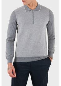 Resim Gran Sasso Erkek Polo Yaka Kazak 43108 14713 090 Gri Gri 