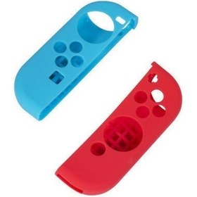 Resim Nintendo Switch Joy-Con Silikon Koruyucu Kılıf Mavi Kırmızı 