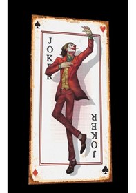 Resim The Joker Oyun Kağıdı mini retro ahşap poster 