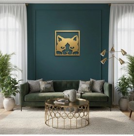 Resim Şirin Kedi Yüzü Metal Duvar Tablosu - Minimalist Duvar Dekoru 