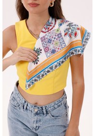 Resim Lale Desenli Fular Estascarf Renkli 