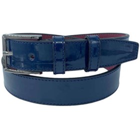 Resim Süzer Deri Lacivert Rugan Çocuk Boy Suni Deri Düz Model 3 Cm.lik Garson Klasik Kemer - G95 