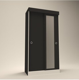 Resim Kenzlife Gardırop Sürgülü Kapaklı Kapılı Karanfil090 Gri Aynalı Gardolap Dolap 