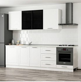 Resim Minar 270 Cm Mebran C + Alm. Füme Cam Mutfak Dlb Byz 270-Mcacb3 Beyaz 