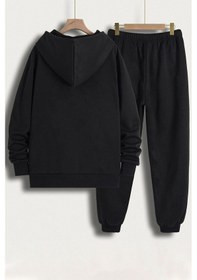 Resim Uyguntarz Unisex Green Angel Baskılı Eşofman Takımı Siyah 