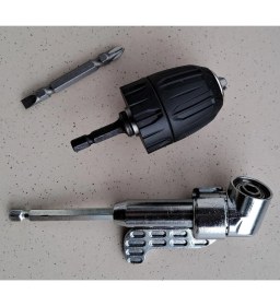 Resim Depolife Mandrenli Köşe Vidalama Delme Kör Nokta Aparatı 1/4 Hex Matkap Vidalama Adaptörü Altıgen Saplı 3lü 
