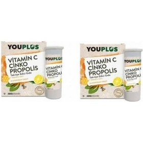 Resim Youplus Vitamin C Çinko Propolis 20 Efervesan 2 Kutu- 