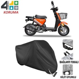 Resim Yuki Qm50Qt-6E Snoopy Motosiklet Brandası ( Kilit Uyumlu - Siyah 