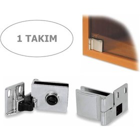Resim Osena Cam Menteşesi Metal Krom 6 Mm Cam İçin 1 Takım Krom 