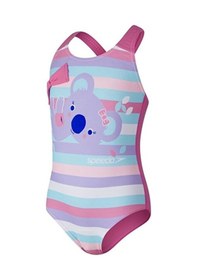 Resim Speedo Koko Koala Desenli Çapraz Sırtlı Kız Çocuk Mayosu Mavi 