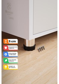 Resim Metal Mobilya Ayağı 5 Cm Krom Tekli Baza Koltuk Kanepe Çekyat Destek Yükseltici Krom 42 Çap 5 Cm 