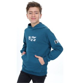 Resim Toontoy Erkek Çocuk Nakışlı Sweatshirt Petrol Mavi 