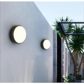 Resim 20W Yuvarlak Siyah LED Nemli Yer Armatürü - IP65 Su ve Toz Geçirmez, 6500K Beyaz Işık, 2000 Lümen, 22,2 cm x 7,6 Cm, Iç ve Dış Mekan Banyo Bahçe Balkon Tavan Duvar Aydınlatma Lambası 