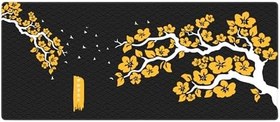 Resim Porge Gaming Sakura Mouse Pad 80x30 Cherry Blossom Mouse Pad XXL Büyük Oyuncu Mouse Altlığı Kiraz Çiçeği Mousepad (Sarı-Siyah, 80x30 cm 3mm kalınlık) 