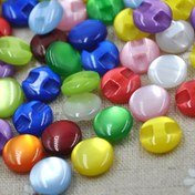 Resim 50/100 adet Kıyafet Şeker Rengi Göz Kedi Taş Reçine Düğme Gömlek Düğmesi Dikiş DIY El Sanatları 