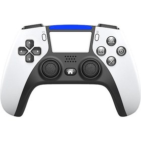 Resim Geeksen Beyaz Kablosuz Ps4 Oyun Kolu - Bluetooth, 6 Eksen, Programlanabilir Çift Titreşim, Abs Malzeme, 600mah Pil, 3.5mm Kulaklık Jacki 