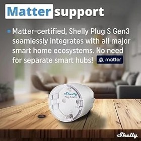 Resim Plug S Mtr Gen3 Beyaz, Matter Sertifikalı Akıllı Priz, Güç Izleme ve Çok Renkli LED Göstergeli, Ios Android App Uzaktan Kumanda, Google Home ve Alexa Aksesuarı, Zamanlayıcı 