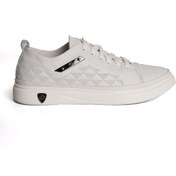 Resim Guja Hakiki Deri Bağcık Kısımları Elastik Detaylı Beyaz Erkek Sneakers 