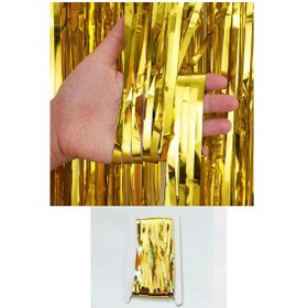 Resim Metalize Arka Fon Kapı Perdesi Gold 100x200 cm 