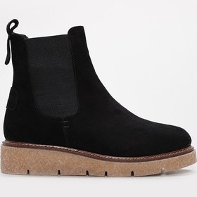 Resim Hakiki Deri Kürklü Kadın Klasik Bot 657kza2501 Siyah Süet 