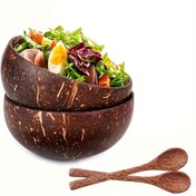 Resim 4 adet El Yapımı Hindistan Cevizi Kabuklu Kase Seti | Doğal, Vegan Mutfak Eşyaları - Yıldız Desenli, Salatalar, Smoothie'ler, Hediyeler İçin Uygun 