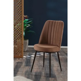 Resim MyMassa - Gold Sandalye - 11 Renk Kumaş - Metal Kahverengi Ayak 