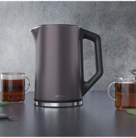 Resim Arendo Çift Duvarlı Paslanmaz Çelik Su Isıtıcı, 1,5 Litre, Ayarlanabilir Sıcaklık Su Isıtıcılar Gri 