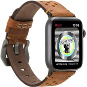 Resim Bouletta Vigo Sport Toka iOS Uyumlu Watch Deri Kordon 42-44-45Mm Taba 