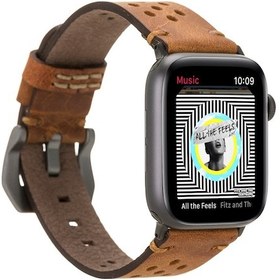 Resim Bouletta Vigo Sport Toka iOS Uyumlu Watch Deri Kordon 42-44-45Mm Taba 