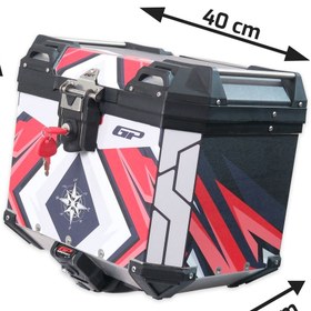 Resim GP KOMPOZİT DSN10 Universal 37 lt Desenli Alüminyum Motosiklet Çantası 