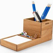 Resim WOODSAKA ProKit Çok Amaçlı Organizer - Kalemlik Not Kağıdı Kutusu Ataçlık Bir Arada - Model 3 - Kiraz Ağacından 