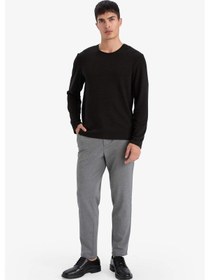 Resim Defacto Slim Fit Dar Kesim Bisiklet Yaka Sweatshirt G2605ax25aubk81 Siyah-bk81 