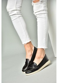 Resim Fox Shoes P555014103 Siyah Hakiki Deri Kadın Ayakkabı Siyah 