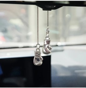 Resim Gaojunshop01 Gümüş Boks Araba Pandantıfı Asılı Dikiz Aynası Aksesuarı 