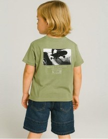 Resim Jack Lions Erkek Bebek Pamuklu Sırtı Baskılı Skate T-shirt-15702 Yeşil 