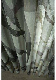 Resim Floral Desenli Yeşil Şık Natural Keten Dokulu Tül Perde Salon Oturma Odası Yatak Odası Çocuk Odası Yeşil 