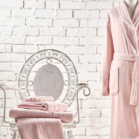 Resim Linens Soft Pamuk 85x150 cm Banyo Havlusu Pudra 