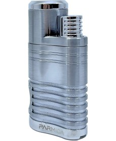 Resim Parmida Premium 4 Torch Jet Alevli Puro Çakmağı Gümüş Gri 