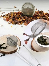 Resim Servis Mandallı Bitki Çayı Süzgeci Çay Kahve Demleme Demlik Çay Süzgeci Çelik Malzemesi Gri 