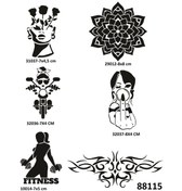 Resim Çılgın Kızlar 6 Adet Geçici Dövme Şablonu Spreysiz Sadece Stencil 