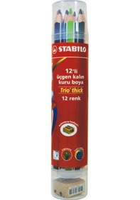 Resim Stabilo Trio Thick 12Li Üçgen Kuru Boya Plastik Tüp 203-12 
