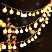 Resim 10 LED'li Peri Işıkları, Ay Işığı Yıldızlı Garland, Noel, Yılbaşı, Ev Dekorasyonu için Pille Çalışan Parıltılı Işıklar - Asılı Plastik Fenerler, Uzaktan Kumanda/Piller Dahil Değil 