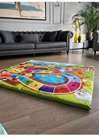 Resim Pamuk Atölyesi İçi 3 CM Sünger Dolgulu Oyun Halısı Matı - Çift Taraflı 