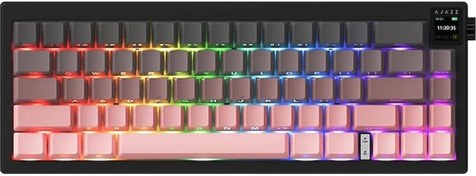 Resim Coverzone Ajazz AK650 Kablosuz Mekanik Klavye 3 Modlu TFT Ekranlı Hot-Swap-65 Tuşlu RGB Pembe\u002FDream Switch 