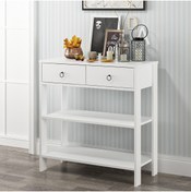 Resim DEKOROSSO Luke Modern Dekoratif 2 Çekmeceli 2 Raflı Dresuar Beyaz 