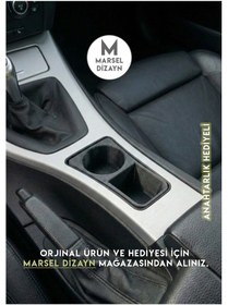 Resim Bmw E90 E91 E92 E93 Uyumlu Orta Konsol Bardaklık - Siyah 1 