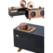 Resim Zero Land Ds-Derin Bluetooth Nostalji Speaker Radyo Gramofon Ahşap Renk Vintage 